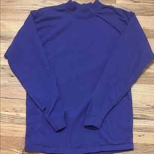 Vintage STARTER Sport High Neck Purple Long Sleeve Shirt w/ Logo on Chest/Sleeve